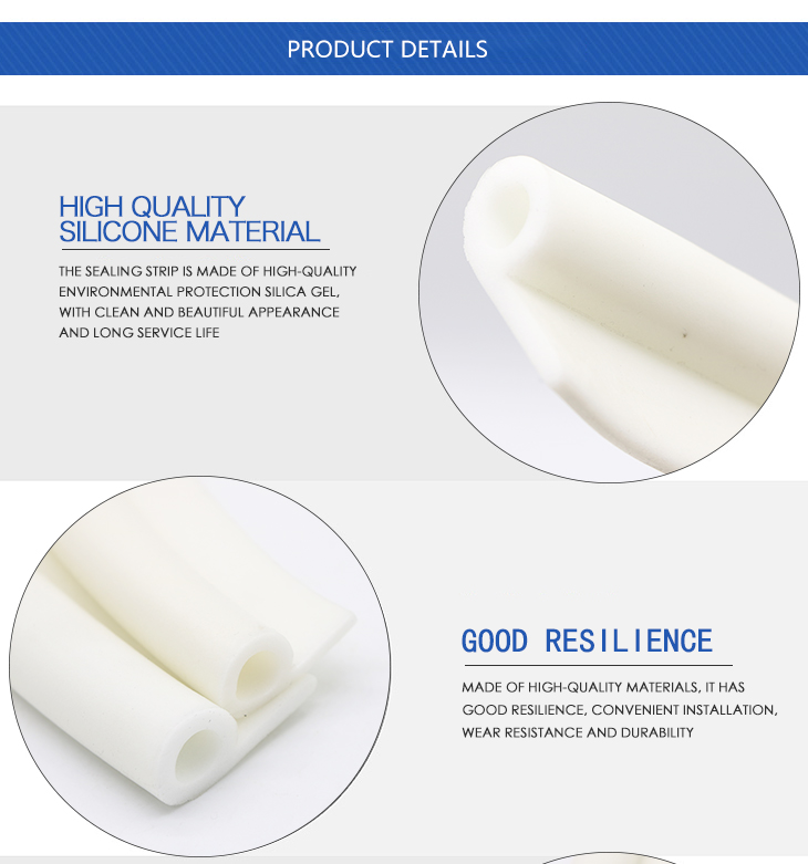 Custom high temperture resistant e-Shaped silicone rubber Seals Gaskets for oven