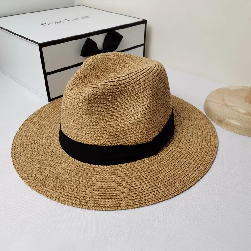 MOQ bajo al por mayor mujeres hombres verano transpirable sol playa Panamá sombreros de paja
