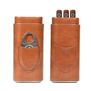 Vanace Spanish Cedar Wooden <strong>Humidor</strong> <strong>2025</strong> 3 Cigars Box With Cutter Lacquer and PU Leather Display - Product Image 1
