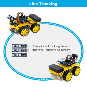 LAFVIN Robotics Education 4WD Kit Robot Robot telaio intelligente per Arduino con Tutorail