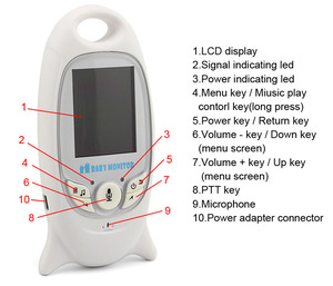 Wireless Baby Monitor Way Talk Night Vision IR <strong>Nanny</strong> Babyfoon Baby Camera with Music Temperature 2.0 Inch Color Screen VB601 - Product Image 4