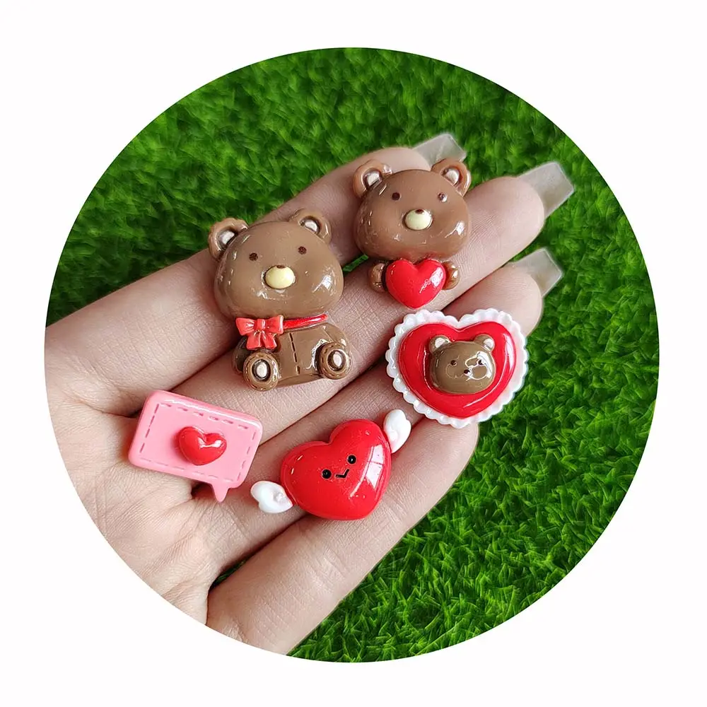 Essere il mio orso di san valentino Cabochon in resina Flatback Love Heart Bear