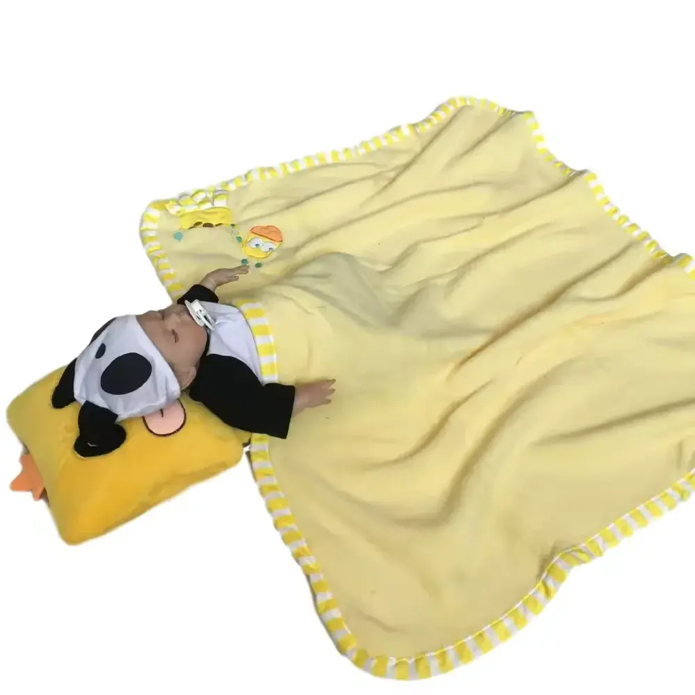 Manta de bebé de jirafa ligera, supersuave y encantadora, forro polar de Coral con regalo de Color amarillo brillante para recién nacido