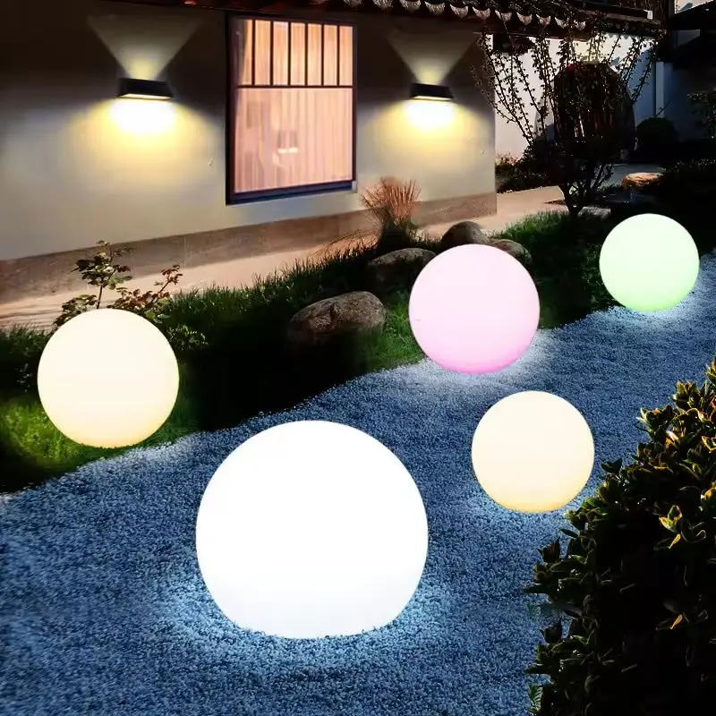 inflatable solar floating large globe deck wall garden lights ball waterproof round pool lights