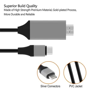 Tipo C a HDMI USB 3,1 a HDMI Cable adaptador compatible 30Hz 4K USB C Cable adaptador de extensión para MacBook PC Monitor - Product Image 4