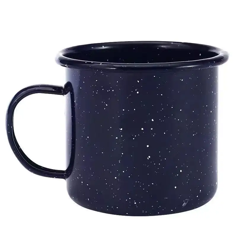 Neuer individueller Logo-Druck Kaffee Stahl Metall Emaille Camping Tasse Tasse 16 Unzen Stahl Tee Tassen