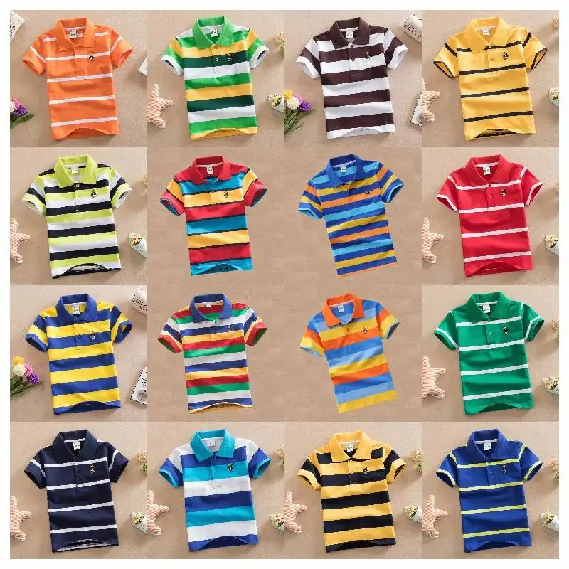 Camisa polo infantil 100% algodão piquê bordado estampado com logotipo, uniforme escolar infantil, novo design para meninos e meninas de 2 a 15 anos