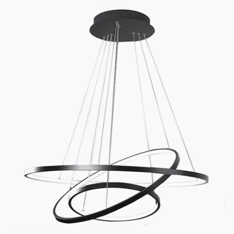 Nordic Eenvoudige Cirkel Ring Goud Moderne Led Trap Verlichting Luxe Kroonluchter Licht Voor Woonkamer Keuken
