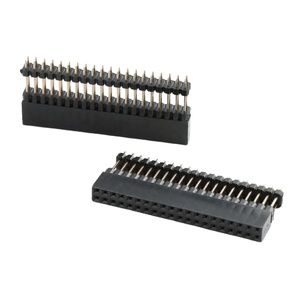 デュアルロウ2.54mmピッチピンヘッダーコネクタ強化2*20ピンストレートスタッキングヘッダーH22.5mm 0.1インチピン女性ヘッダー - Product Image 1