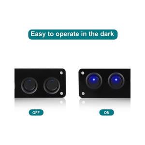 Su geçirmez açma-kapama önceden kablolu 12V DC yuvarlak 20A 3 Pin 5 Gang anahtarı SPST geçiş Rocker anahtarı paneli - Product Image 4