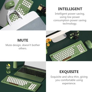Juego de teclado y ratón inalámbricos de gran oferta, tecla redonda silenciosa, ratón de teclado de 96 teclas para Mac IOS - Product Image 5