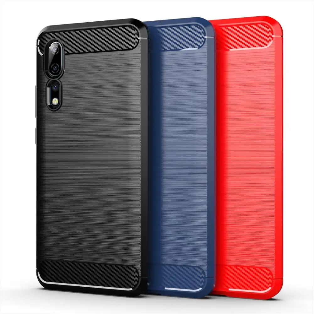 Carbon Fiber Shockproof Soft Tpu Back Cover Mobiele Telefoon Case Voor Zte Axon 10 Pro