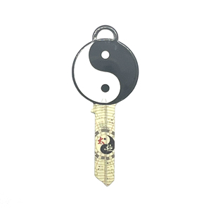 Toptan özel yapılmış pirinç anahtar Tai Chi desen tasarım kişiselleştirme için çeşitli renklerde boş anahtar - Product Image 2