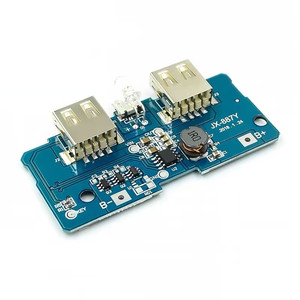 5V 2Aパワーバンク充電器モジュール充電回路基板ステップアップ電源モジュール2AデュアルUSB出力1A入力 - Product Image 1