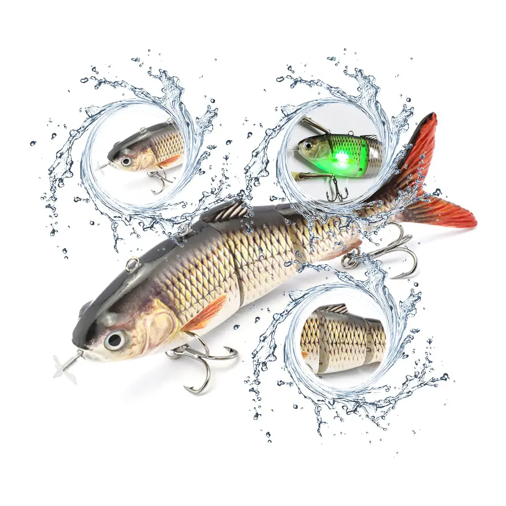 Nuova esca da pesca dura 13cm 42g 4 esca da nuoto Multi snodata esca elettronica ricaricabile artificiale rigida