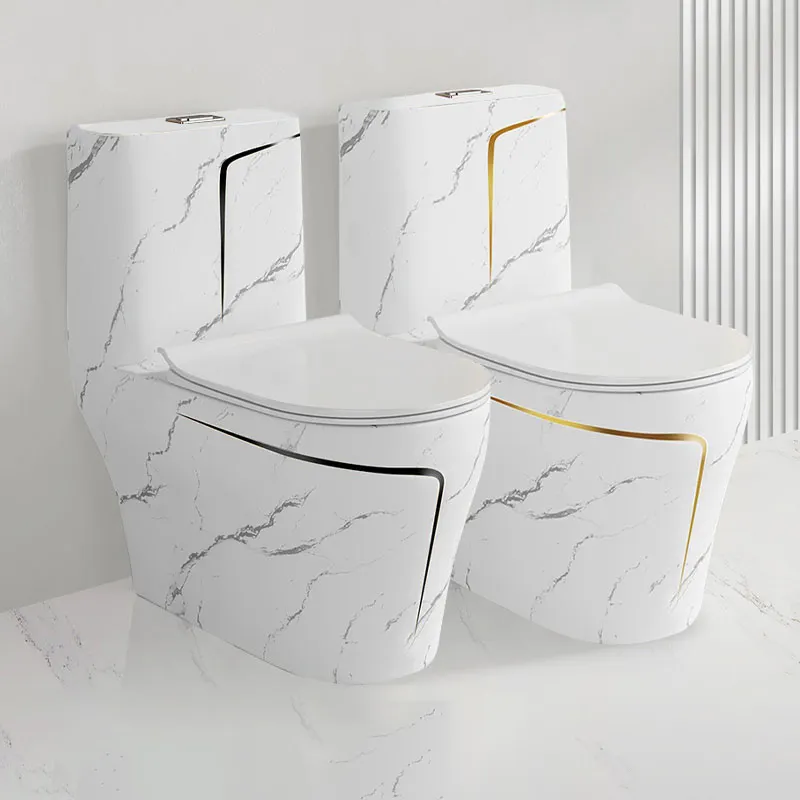Inodoros衛生陶器高級ゴールド大理石セラミックWcウォータークローゼットワンピースバスルームトイレ
