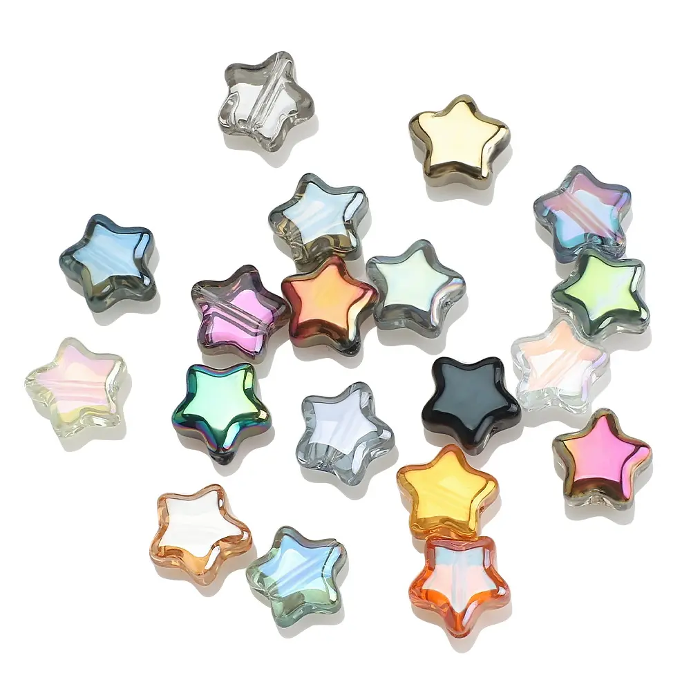 Pentagramma colorato 8mm perline di stelle di cristallo per gioielli accessori di perline fai da te perline di vetro 8mm all'ingrosso