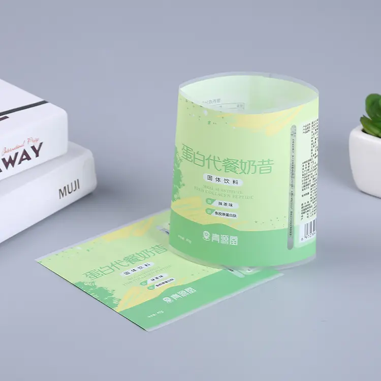 2023 impresión personalizada PET/PVC manga termorretráctil envoltura etiqueta cápsulas retráctiles para botella de vidrio de leche