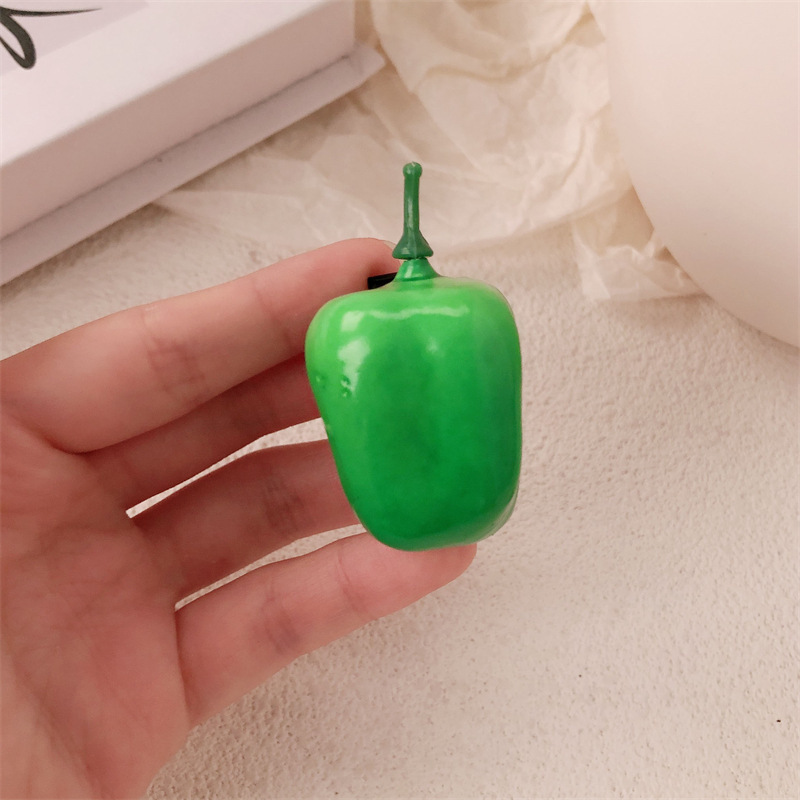 fermaglio per capelli verde vegetale modello 6631