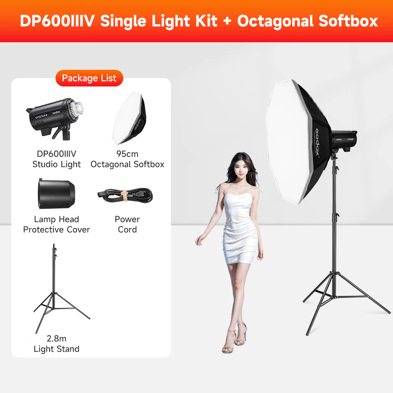 DP600IIIV + 95cm Otca Softbox + 2.8m Light Stand