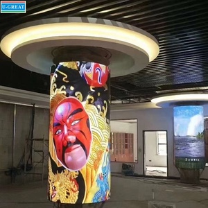 Fabrika özelleştirilmiş düzensiz şekil P2 2mm esnek led modülü için silindir led ekran süper market - Product Image 3