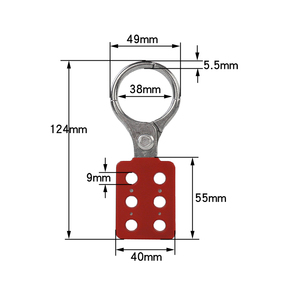 Kırmızı güvenlik lokavt Hasp 1 "ve 1.5" alüminyum Hasp 6 delik kilitleme cihazı kilitleme etiketleme - Product Image 3