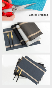 Luxo Double-Sided Retângulo PU Leather Dining <span class=keywords><strong>Table</strong></span> <span class=keywords><strong>Mat</strong></span> Fácil Limpo Impermeável PVC Coreano Malha Crocheted Placemat para