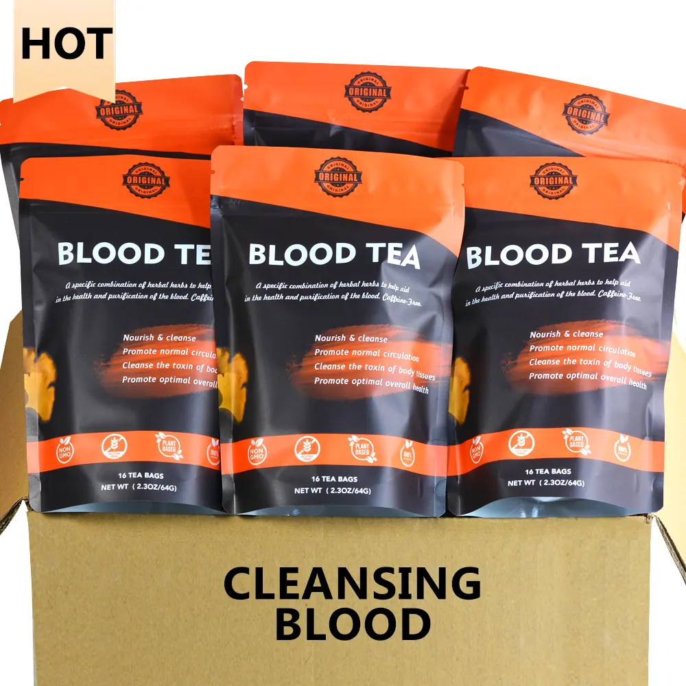 Chinaherbs Private label blood cleansing herbal tea help to lower high blood pressure and fat cleanse the body tissues of toxin chinese