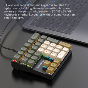Tastiera numerica USB 1.5m RGB 33 tasti PBT per computer portatili tabulazione superficie del Notebook contabilità tastiera meccanica - Product Image 4