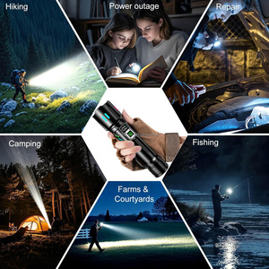 Siêu sáng tầm xa không thấm nước dẫn ngọn đuốc Ánh sáng chùm rộng Hợp kim nhôm có thể sạc lại đèn pin liên tục đèn flash ánh Sáng Ngọn đuốc - Product Image 2