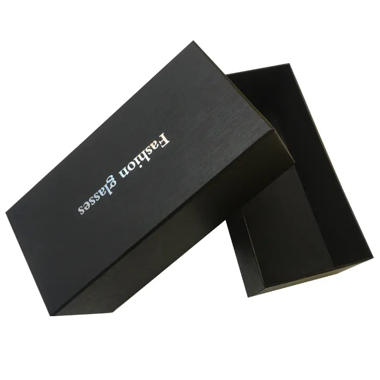 Nero di lusso di fantasia scatola di carta di imballaggio di cartone scatola di occhiali da sole