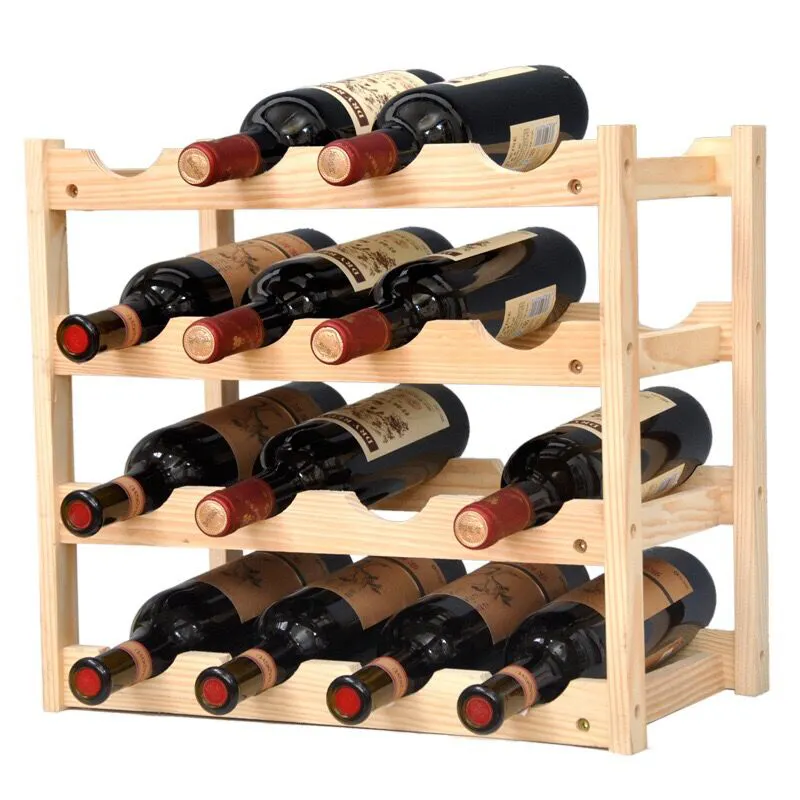 Di legno Bottiglia di Vino Rack di Stoccaggio Europeo Bottiglia di Vino Cremagliera di Legno Cremagliera del Vino Della Decorazione Creativo Solido Mobili Per La Casa Antico Pino