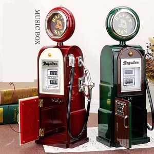 Gas Station Music <strong>Box</strong> Creative Vintage Music <strong>Box</strong> <strong>Melody</strong> <strong>Box</strong> Desktop Decoration for Bar - Product Image 2