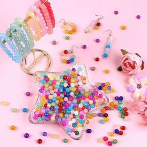 1700 buah 8mm 48 warna manik-manik kaca cantik berkilau kit manik-manik Kaca Gelang DIY dewasa anak-anak membuat perhiasan mainan - Product Image 2