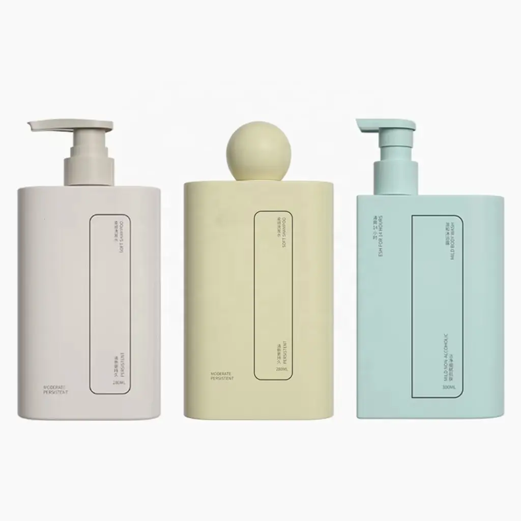 250ml 280ml 300ml Körper lotion Body Wash Shampoo Leere Plastik kosmetik flaschen Quadratische PETG-Flasche Mit Pump-Gesichts creme flasche