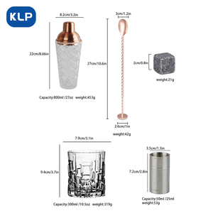 KLP Top Seller Bartender Kit Glass <strong>Set</strong> 6-Piece <strong>Bar</strong> <strong>Tool</strong> <strong>Set</strong> Cocktail Shaker <strong>Set</strong> - Product Image 6