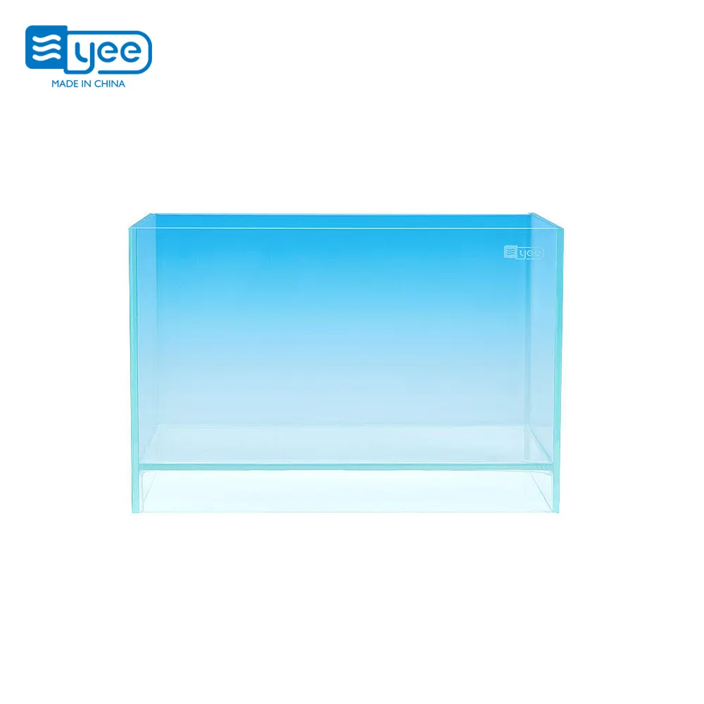 YEE 8K serbatoio di pesce in vetro Ultra trasparente lampada a Led all'ingrosso piccolo acquario con montagna di neve in resina