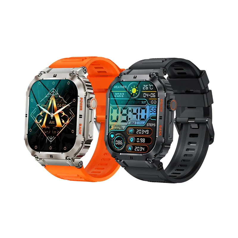 K57 pro erkekler akıllı saatler 1.96 IPS 400mAh nabız monitörü kan oksijen açık zamanlayıcı hava IP68 su geçirmez spor Smartwatch