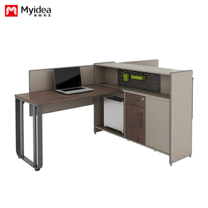 Single Employee <strong>Desk</strong> with Cabinet Storage, Industrial Style Office <strong>Desk</strong>, <strong>Simple</strong> and Modern <strong>Computer</strong> <strong>Desk</strong> - Product Image 3