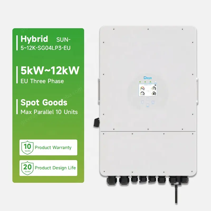 Deye 5kW 8kW 10kW 12kW sulla rete e Off Grid Inverter pura onda sinusoidale 3 fase ibrido Inverter energia solare