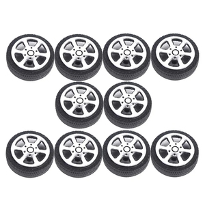 Fai da te Smart Car 2x30mm cerchi in plastica con pneumatici in gomma morbida per auto RC fai da te accessori giocattolo per stelo per Arduino Kit - Product Image 2