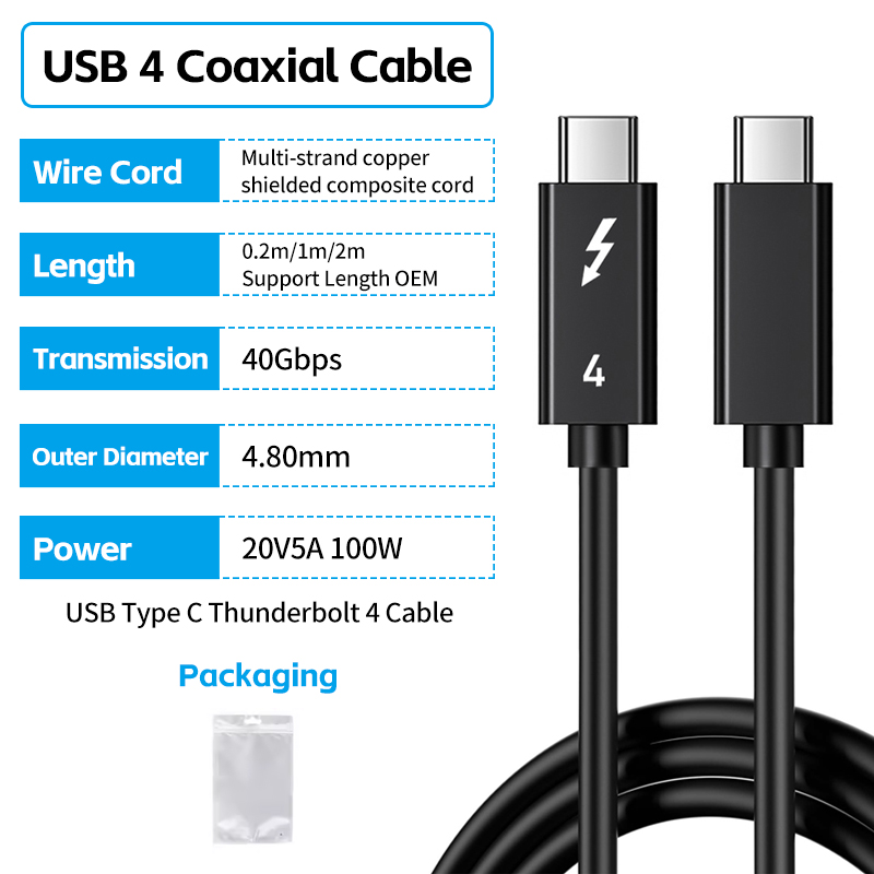 Cable USB C Thunderbolt 4 de PVC