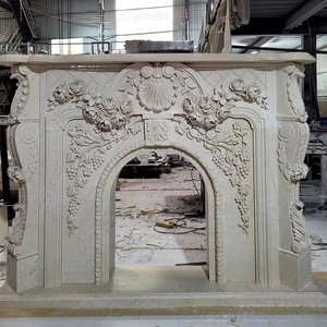 Kunden spezifische Wohnzimmer Dekoration Marmor Stein Kamin Einfassung Hand geschnitzte Naturstein Marmor Kamin Innen Wohnkultur - Product Image 1