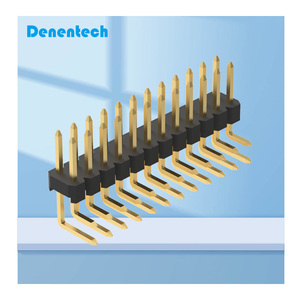 Denentech Customized 2.54mm Pin <strong>Header</strong> Dual Row Right Angle DIP Pin <strong>Header</strong> 2.54mm Pin <strong>Header</strong> Connector - Product Image 4