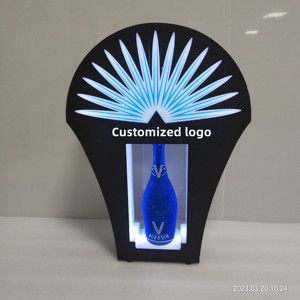 OEM Acrylic Wine LED Sign VIP Service <strong>Display</strong> Rack Glow in the <strong>Dark</strong> LED Bottle Presenter for Night Club Lounge bar - Product Image 3