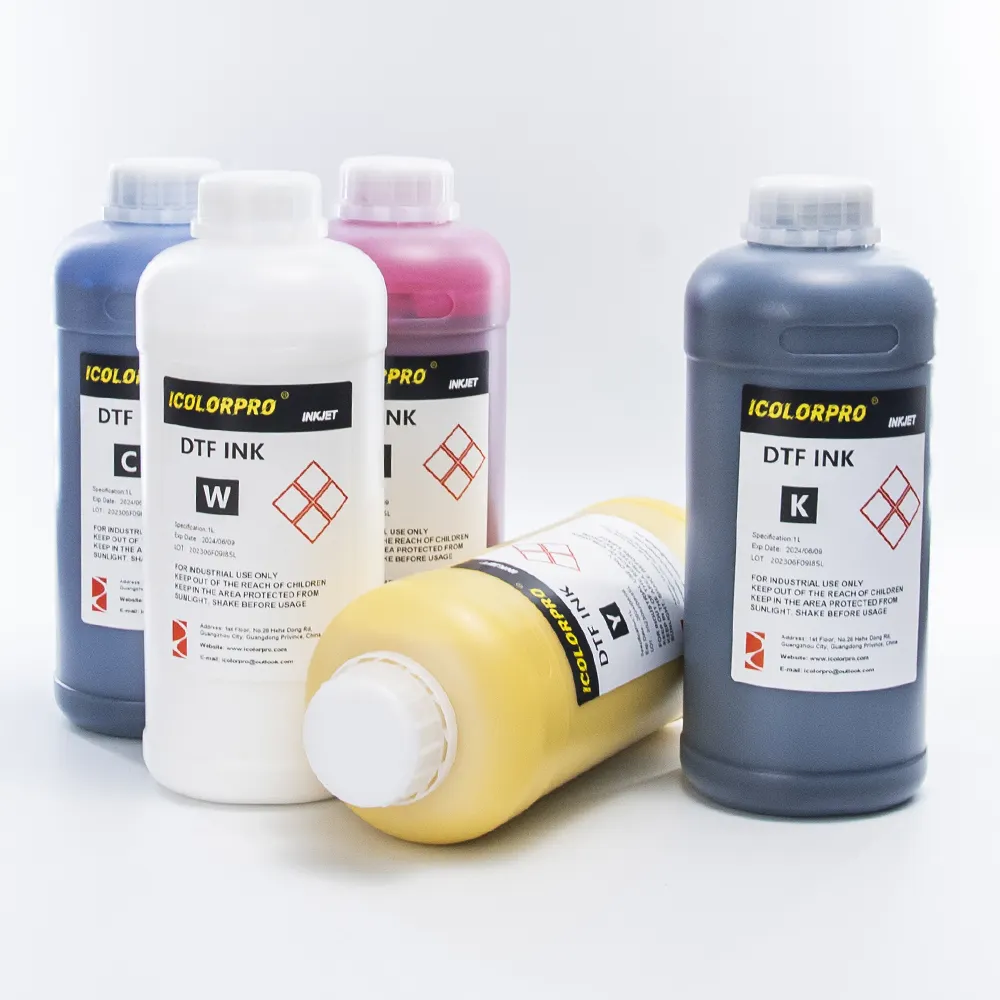 Tinta DTF Direto para Filme Tinta Branca CMYKW Plastisol Impressão de Transferência de Calor Digital Tinta DTF Para Impressoras Epson