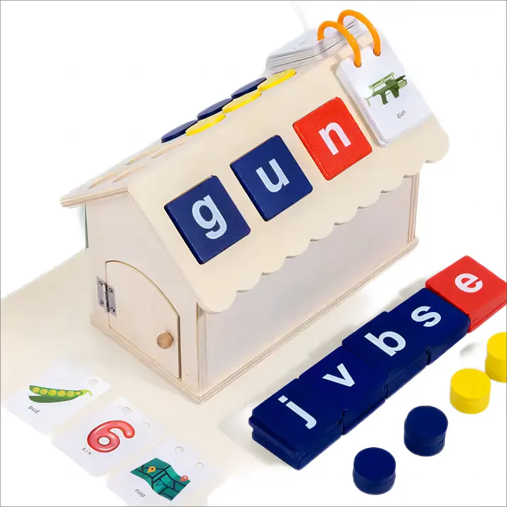 Offre Spéciale Montessori Puzzle éducation précoce anglais lettre Puzzle mot bloc bébé en bois illumination arithmétique jouet pour les enfants