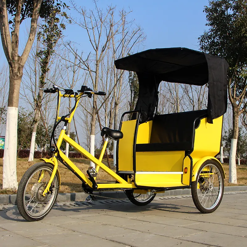 전기 보조 Trike Tuk Tuk 스쿠터 Velo 택시를 여행하는 3 개의 바퀴 여객 세발자전거