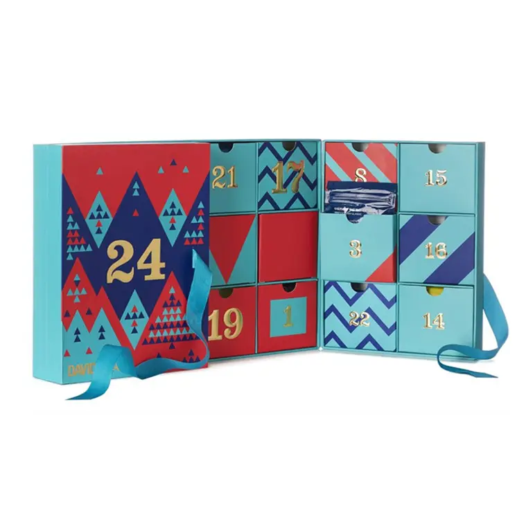 Großhandel benutzer definierte Advents kalender Schokoladen boxen Haustier Hund Weihnachten Rentier Advents kalender Papier boxen