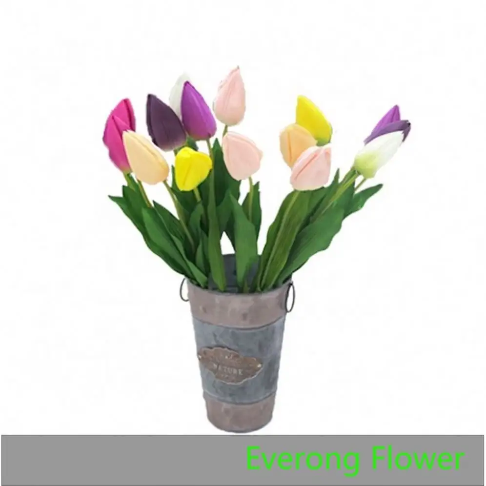Everongflower 2022 Fleurs artificielles fleurs tulipes pour la décoration de table mariage vraie touche pour la décoration